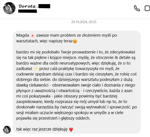 Zrzut ekranu z recenzji Doroty